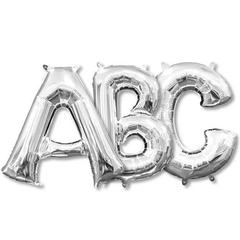 Small Letters - Silver Foil Mylar Balloons