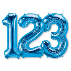Small Numbers - Blue Foil Mylar Balloons