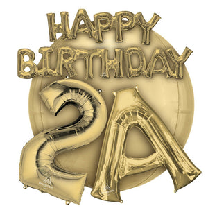 Anagram White Gold Balloons - LA Balloons