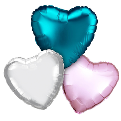 18" Hearts - Solid Colors Foil Mylar Balloons