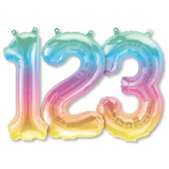 16 inch Numbers - Jelli Ombre Balloons
