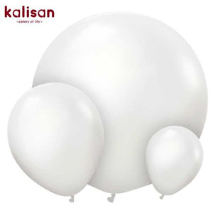 Kalisan Opaque Satin Snow White - LA Balloons