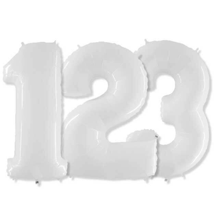 Large Balloon Numbers - White Balloons - LA Balloons