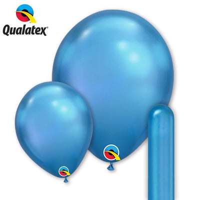 Qualatex Chrome Blue Latex Balloon Options