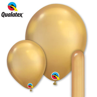 Qualatex Chrome Gold Latex Balloon Options