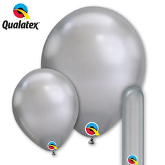 Qualatex Chrome Silver Latex Balloon Options
