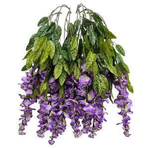 plant with hanging purple flowers 35 in Wisteria Hanging Bush Lilac Purple Silk Flowers