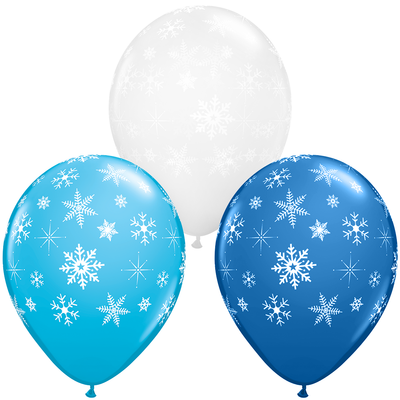 Party Brands 11 inch SNOWFLAKES - WINTER ASSORTMENT (6 PK) Latex Balloons 10085-PB-6