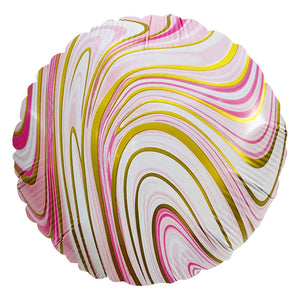 Party Brands 18 inch AGATE ROUND - PINK & GOLD Foil Balloon 10129-PB-U