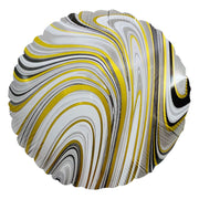 Party Brands 18 inch AGATE ROUND - BLACK & GOLD Foil Balloon 10131-PB-U