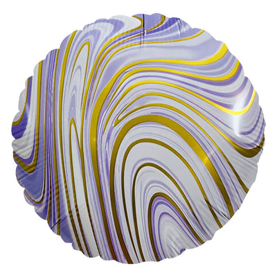 Party Brands 18 inch AGATE ROUND - PURPLE & GOLD Foil Balloon 10132-PB-U