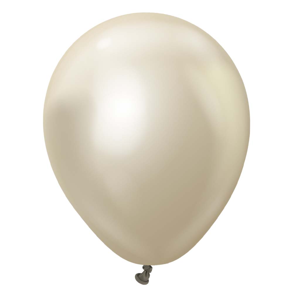 Kalisan 5 inch KALISAN MIRROR WHITE GOLD Latex Balloons 10550111-KL