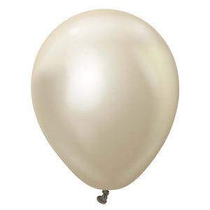 Kalisan 5 inch KALISAN MIRROR WHITE GOLD Latex Balloons 10550111-KL