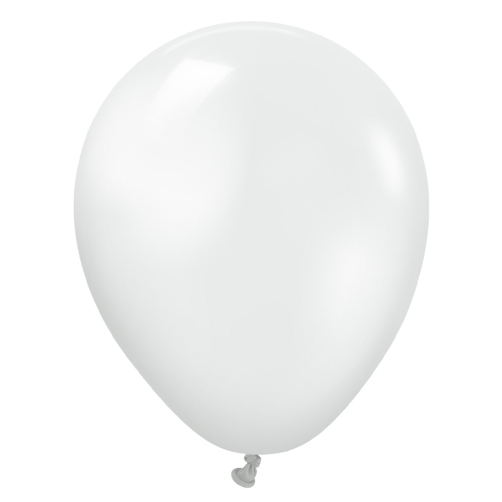 Kalisan 5 inch KALISAN METALLIC PEARL WHITE Latex Balloons 10570011-KL