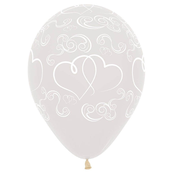 11 inch CROSSED HEARTS - LA Balloons