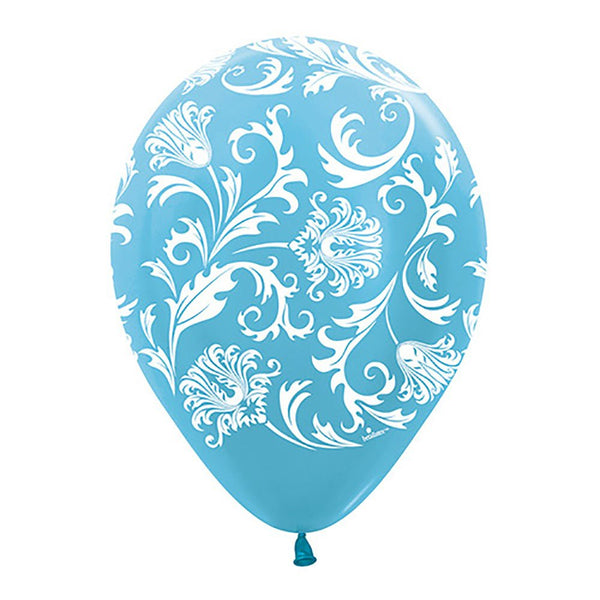 11 inch DAMASK - PEARL CARIBBEAN BLUE - LA Balloons