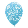11 inch DAMASK - PEARL CARIBBEAN BLUE - LA Balloons