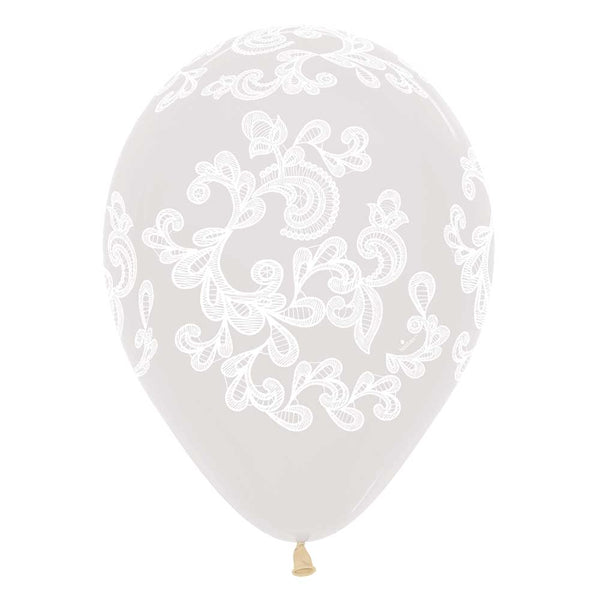 11 inch SEMPERTEX LACE - CRYSTAL CLEAR - LA Balloons