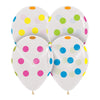 11 inch SEMPERTEX MULTI POLKA DOTS - CRYSTAL CLEAR - LA Balloons
