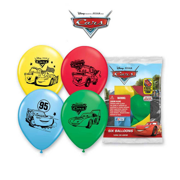 Qualatex 12 inch CARS (6 PK) Latex Balloons 11527-PP