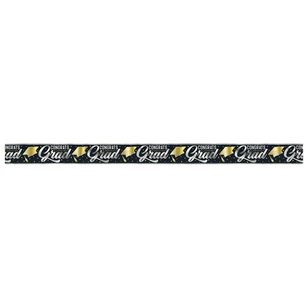 12 foot CONGRATS GRAD GOLD FOIL FRINGE BANNER - LA Balloons