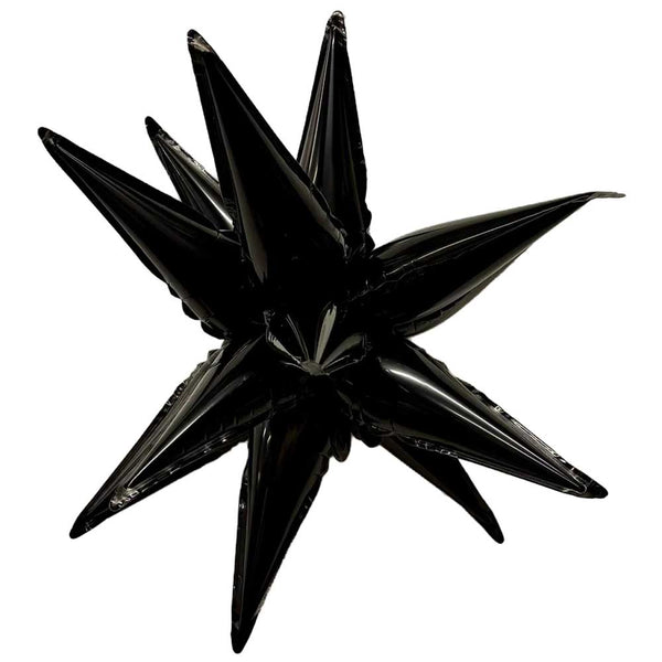 12 inch BLACK MINI STARBURST (AIR - FILL ONLY) - LA Balloons