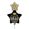 12 inch CONGRATS GRAD STRIPES & STARS MINI SHAPE (AIR - FILL ONLY) - LA Balloons
