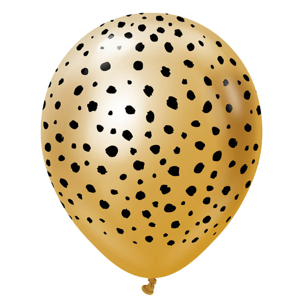 12 inch KALISAN SAFARI CHEETAH - MIRROR GOLD W/ BLACK INK - LA Balloons