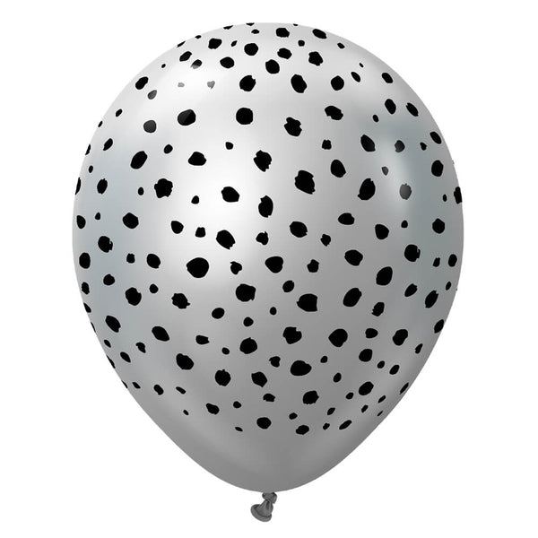 12 inch KALISAN SAFARI CHEETAH - MIRROR SILVER W/ BLACK INK - LA Balloons