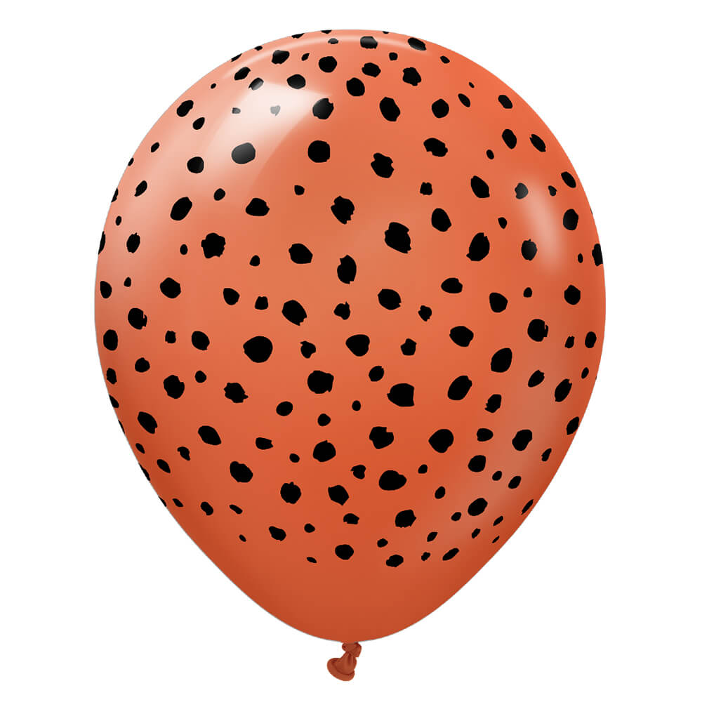 12 inch KALISAN SAFARI CHEETAH - RUST ORANGE W/ BLACK INK