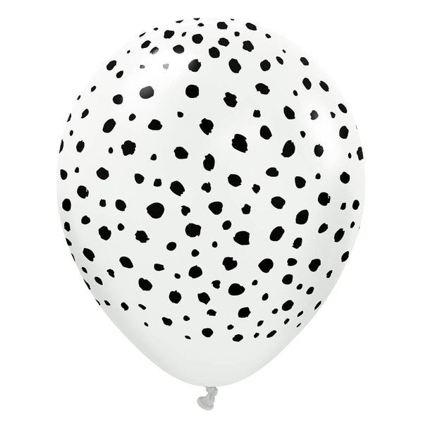12 inch KALISAN SAFARI CHEETAH - WHITE W/ BLACK INK - LA Balloons
