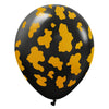 12 inch KALISAN SAFARI COW - BLACK W/ GOLD INK - LA Balloons