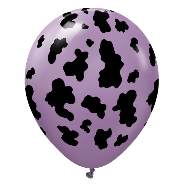 12 inch KALISAN SAFARI COW - LAVENDER W/ BLACK INK - LA Balloons
