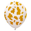 12 inch KALISAN SAFARI COW - WHITE SAND W/ GOLD INK - LA Balloons