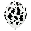 12 inch KALISAN SAFARI COW - WHITE W/ BLACK INK - LA Balloons
