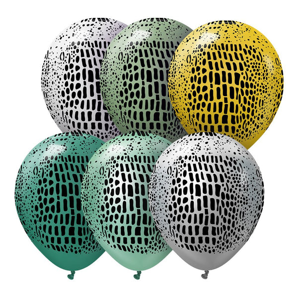 12 inch KALISAN SAFARI CROCODILE - ASSORTMENT (6 PK) - LA Balloons