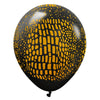 12 inch KALISAN SAFARI CROCODILE - BLACK W/ GOLD INK - LA Balloons