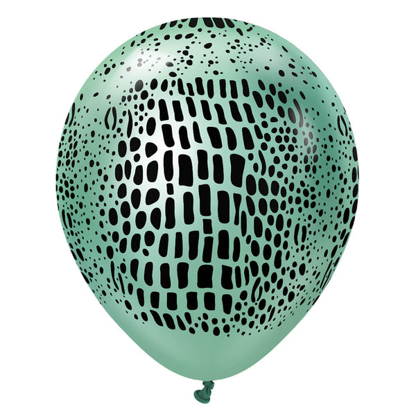 12 inch KALISAN SAFARI CROCODILE - MIRROR GREEN W/ BLACK INK - LA Balloons