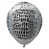 12 inch KALISAN SAFARI CROCODILE - MIRROR SILVER W/ BLACK INK - LA Balloons