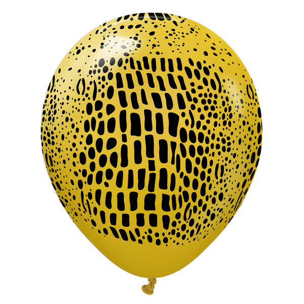 12 inch KALISAN SAFARI CROCODILE - MUSTARD W/ BLACK INK - LA Balloons