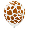 12 inch KALISAN SAFARI GIRAFFE - WHITE W/ CARAMEL INK - LA Balloons