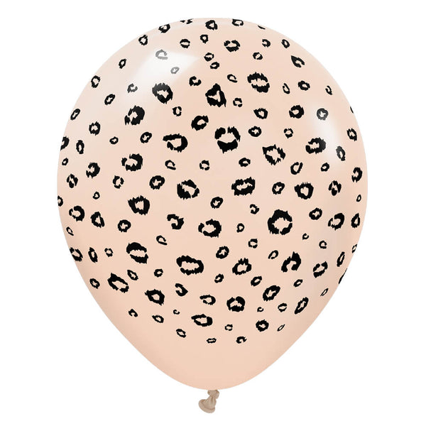 12 inch KALISAN SAFARI LEOPARD - BLUSH W/ BLACK INK - LA Balloons