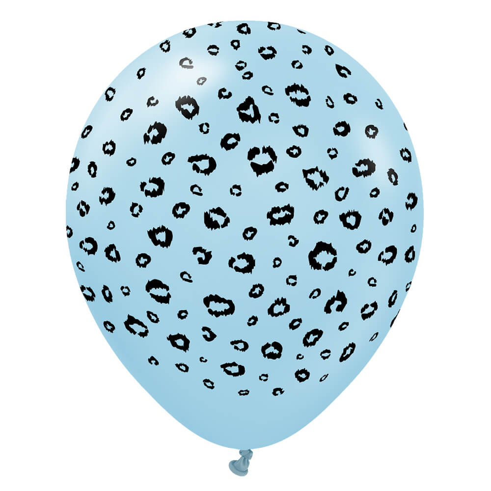 12 inch KALISAN SAFARI LEOPARD - MACARON BLUE W/ BLACK INK