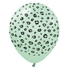12 inch KALISAN SAFARI LEOPARD - MACARON GREEN W/ BLACK INK - LA Balloons