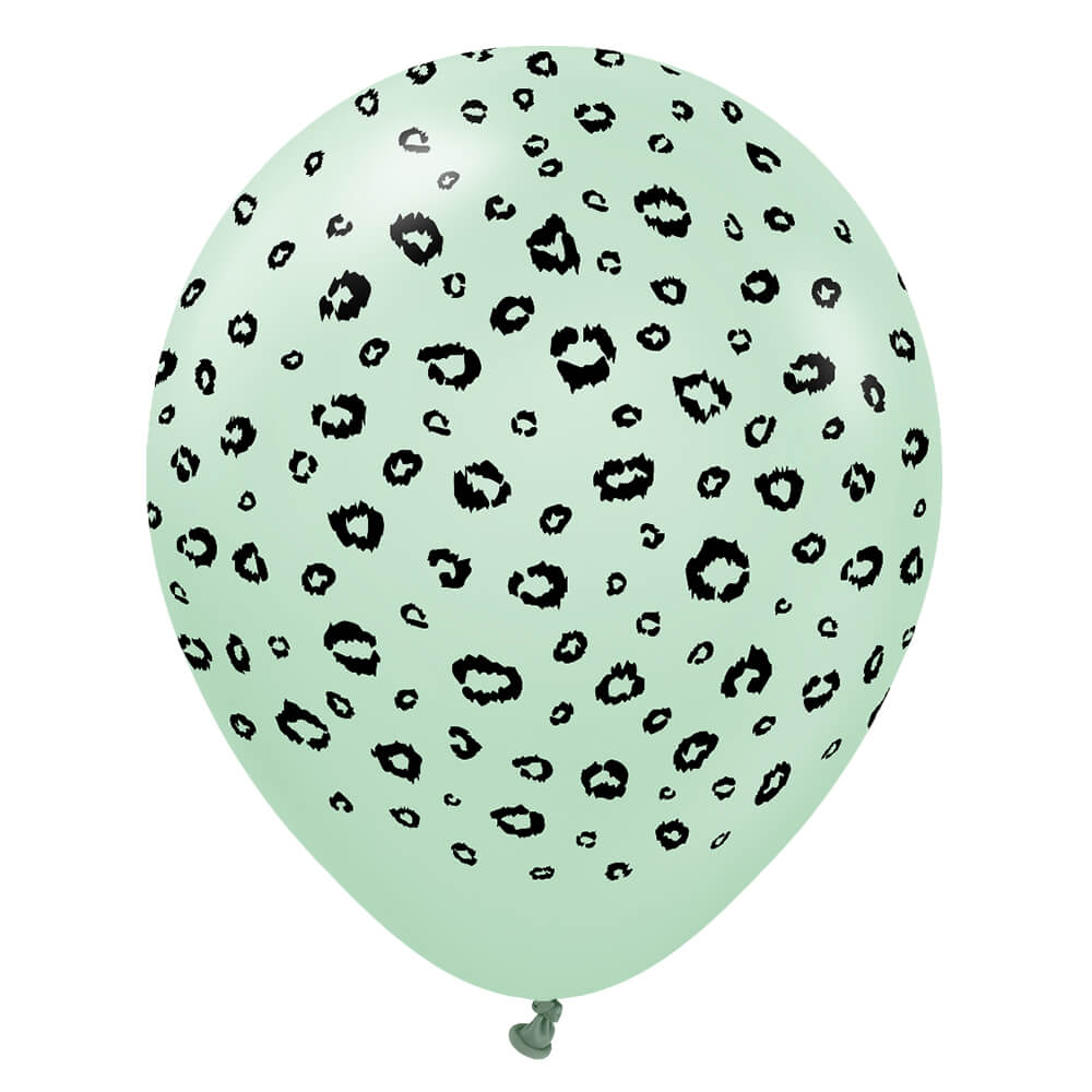 12 inch KALISAN SAFARI LEOPARD - MACARON GREEN W/ BLACK INK