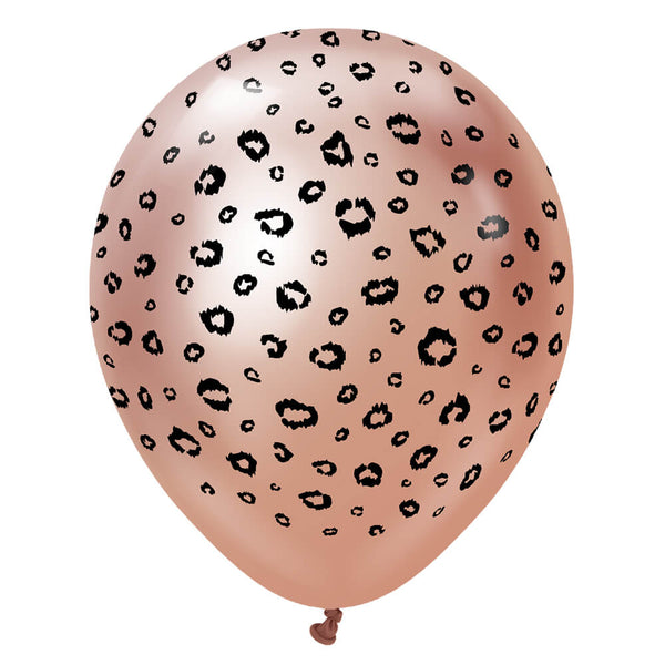 12 inch KALISAN SAFARI LEOPARD - MIRROR ROSE GOLD W/ BLACK INK - LA Balloons