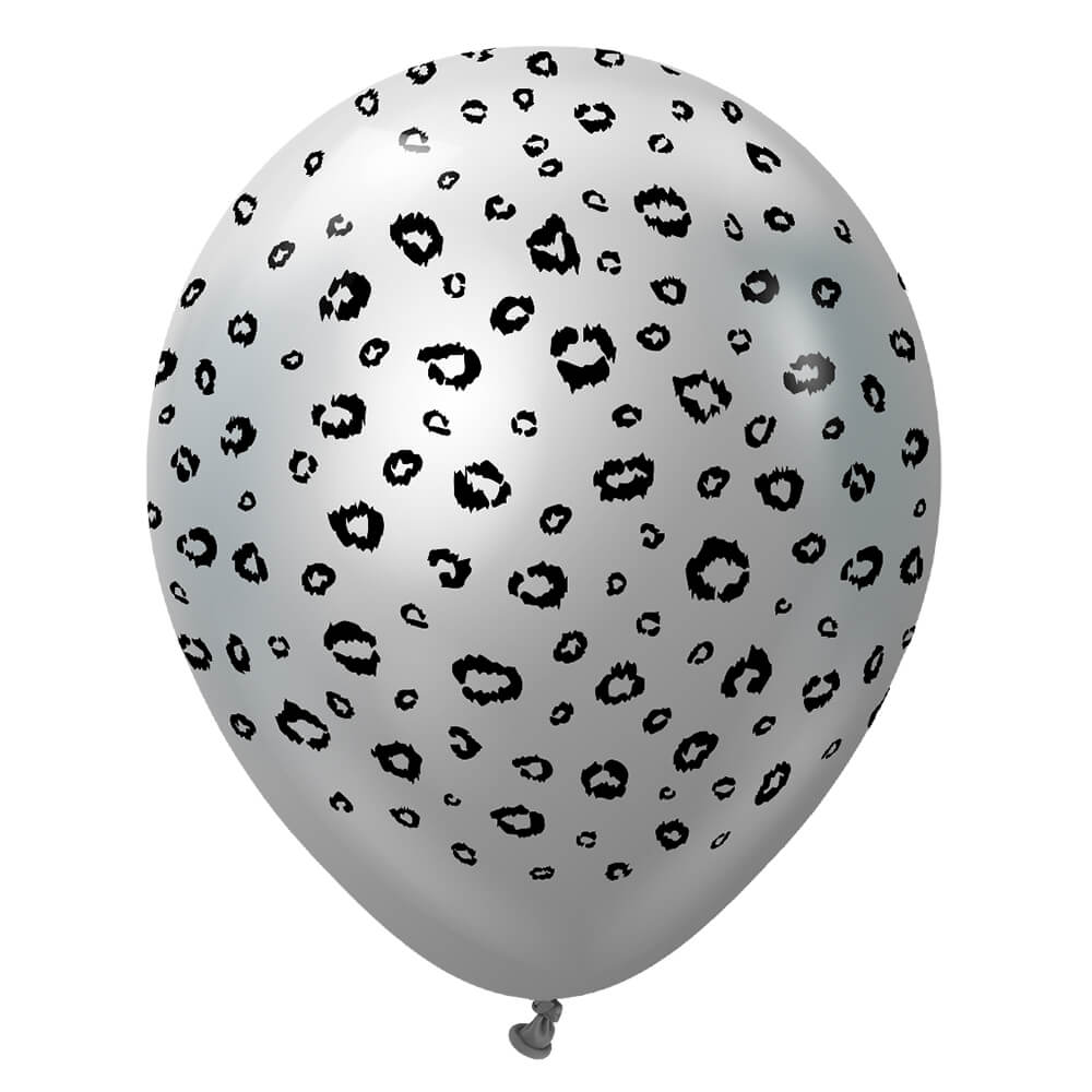 12 inch KALISAN SAFARI LEOPARD - MIRROR SILVER W/ BLACK INK
