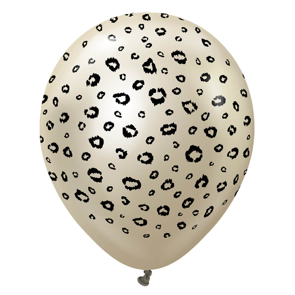 12 inch KALISAN SAFARI LEOPARD - MIRROR WHITE GOLD W/ BLACK INK