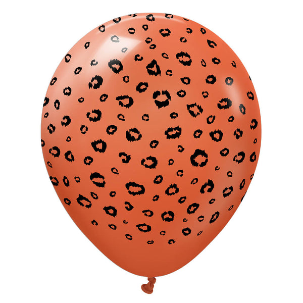 12 inch KALISAN SAFARI LEOPARD - RUST ORANGE W/ BLACK INK - LA Balloons