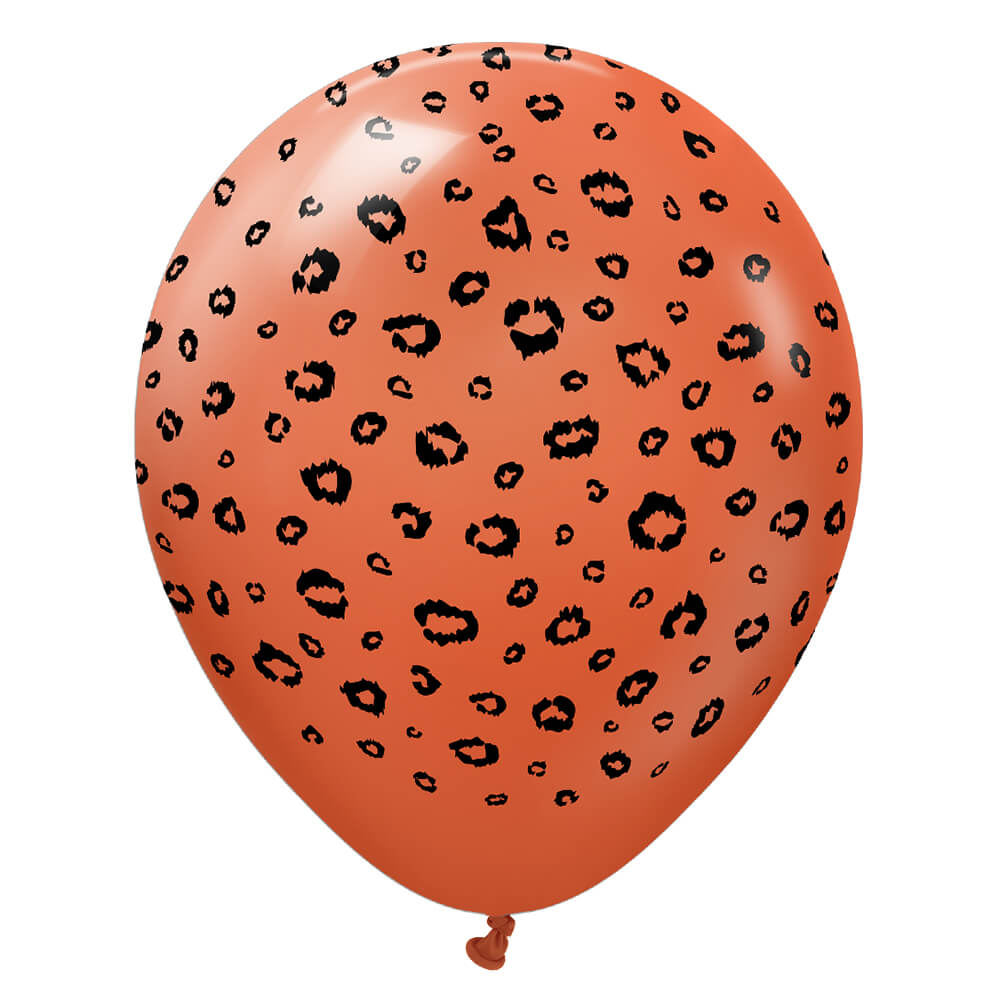 12 inch KALISAN SAFARI LEOPARD - RUST ORANGE W/ BLACK INK